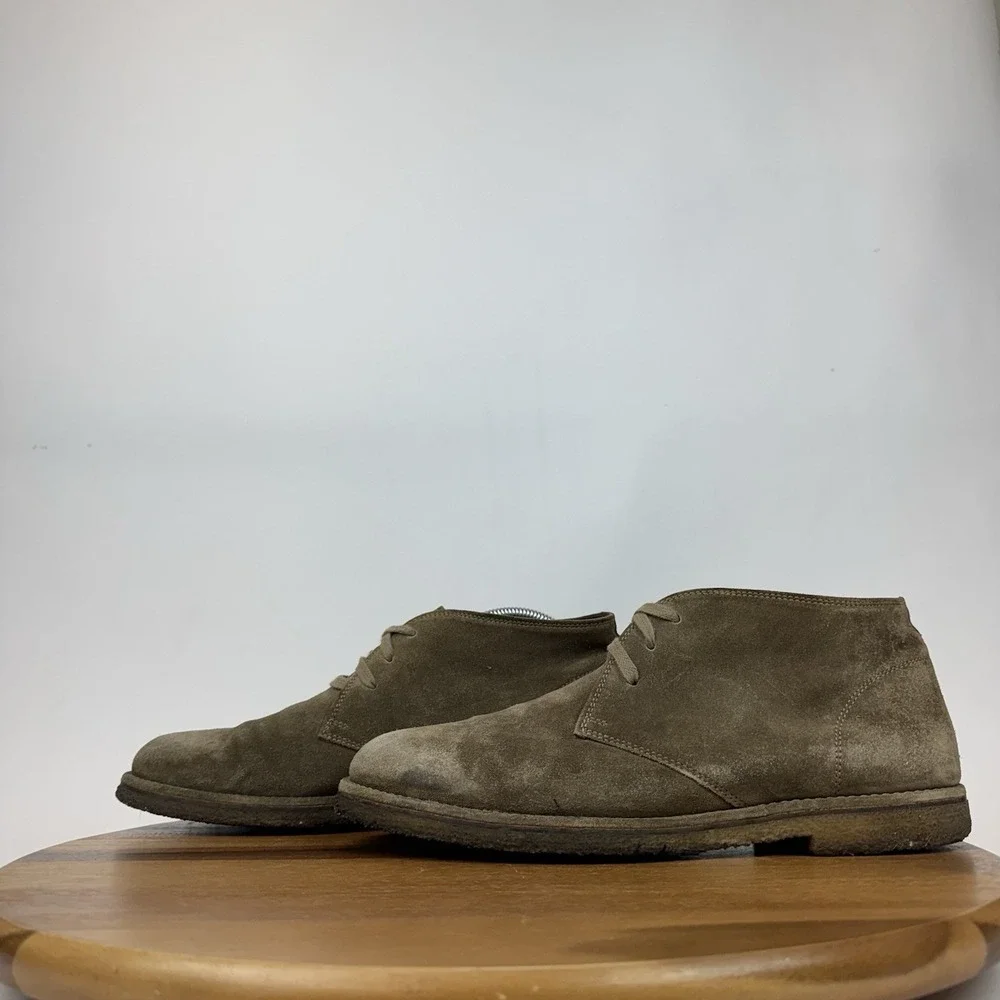 Mens Allen Edmonds‎ Montauk Taupe Brown Suede Chukka Gum Sole Boots Size 9 M GUC
